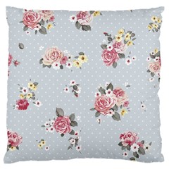 Floral Blue Standard Flano Cushion Case (one Side) by NouveauDesign