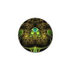 Beautiful Gold And Green Fractal Peacock Feathers Golf Ball Marker (10 Pack) by jayaprime