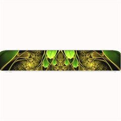 Beautiful Gold And Green Fractal Peacock Feathers Small Bar Mats by jayaprime
