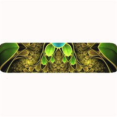 Beautiful Gold And Green Fractal Peacock Feathers Large Bar Mats by jayaprime