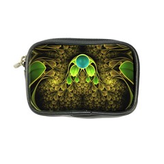 Beautiful Gold And Green Fractal Peacock Feathers Coin Purse by jayaprime