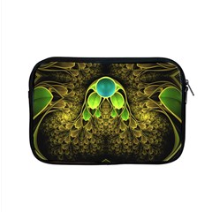 Beautiful Gold And Green Fractal Peacock Feathers Apple Macbook Pro 15  Zipper Case by jayaprime