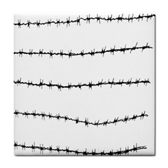 Barbed Wire Black Tile Coasters by Mariart