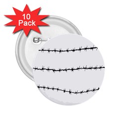Barbed Wire Black 2 25  Buttons (10 Pack) 