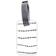 Barbed Wire Black Luggage Tags (one Side)  by Mariart