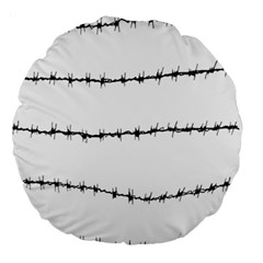 Barbed Wire Black Large 18  Premium Round Cushions