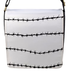 Barbed Wire Black Flap Messenger Bag (s)