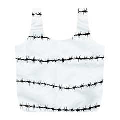 Barbed Wire Black Full Print Recycle Bags (l) 