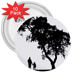 Black Father Daughter Natural Hill 3  Buttons (10 Pack) 