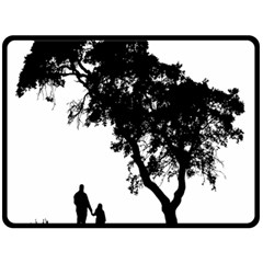Black Father Daughter Natural Hill Double Sided Fleece Blanket (large)  by Mariart