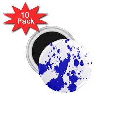 Blue Plaint Splatter 1 75  Magnets (10 Pack) 