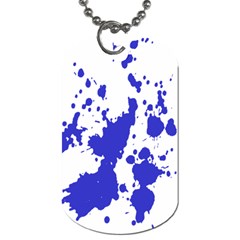 Blue Plaint Splatter Dog Tag (two Sides)