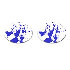 Blue Plaint Splatter Cufflinks (oval) by Mariart