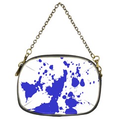 Blue Plaint Splatter Chain Purses (two Sides)  by Mariart