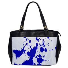 Blue Plaint Splatter Office Handbags by Mariart