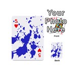Blue Plaint Splatter Playing Cards 54 (Mini)  Front - Heart5