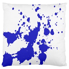 Blue Plaint Splatter Large Cushion Case (one Side)