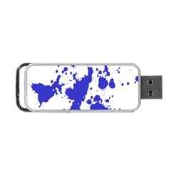 Blue Plaint Splatter Portable Usb Flash (two Sides) by Mariart