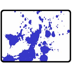 Blue Plaint Splatter Double Sided Fleece Blanket (large) 