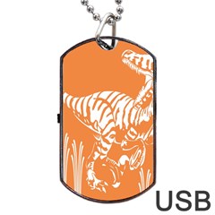 Animals Dinosaur Ancient Times Dog Tag Usb Flash (two Sides) by Mariart