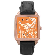 Animals Dinosaur Ancient Times Rose Gold Leather Watch  by Mariart