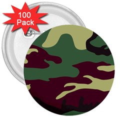 Camuflage Flag Green Purple Grey 3  Buttons (100 Pack)  by Mariart