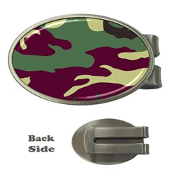 Camuflage Flag Green Purple Grey Money Clips (oval) 