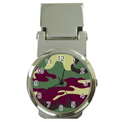 Camuflage Flag Green Purple Grey Money Clip Watches