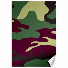 Camuflage Flag Green Purple Grey Canvas 20  X 30   by Mariart