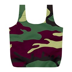 Camuflage Flag Green Purple Grey Full Print Recycle Bags (l) 