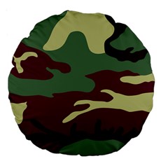 Camuflage Flag Green Purple Grey Large 18  Premium Flano Round Cushions