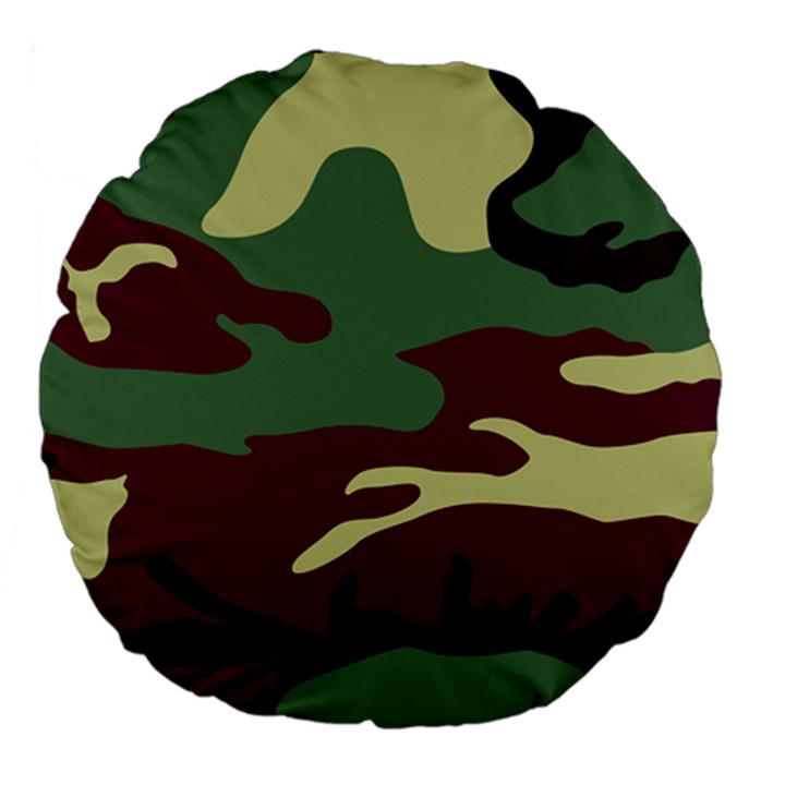 Camuflage Flag Green Purple Grey Large 18  Premium Flano Round Cushions