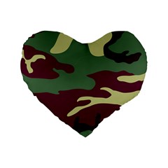 Camuflage Flag Green Purple Grey Standard 16  Premium Flano Heart Shape Cushions by Mariart