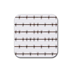 Barbed Wire Brown Rubber Coaster (square) 