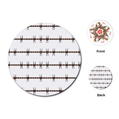 Barbed Wire Brown Playing Cards (round) 