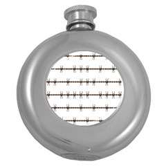 Barbed Wire Brown Round Hip Flask (5 Oz) by Mariart