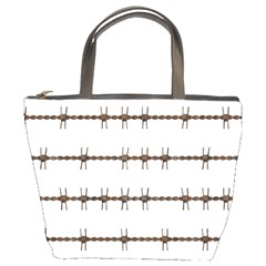 Barbed Wire Brown Bucket Bags by Mariart