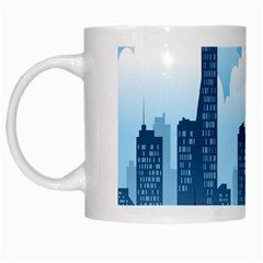 City Building Blue Sky White Mugs