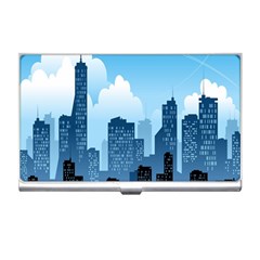 City Building Blue Sky Business Card Holders by Mariart