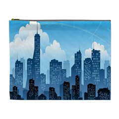 City Building Blue Sky Cosmetic Bag (xl)