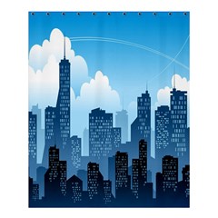 City Building Blue Sky Shower Curtain 60  X 72  (medium)  by Mariart