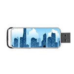 City Building Blue Sky Portable USB Flash (Two Sides) Front