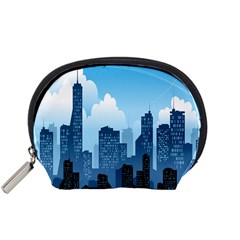 City Building Blue Sky Accessory Pouches (small)  by Mariart