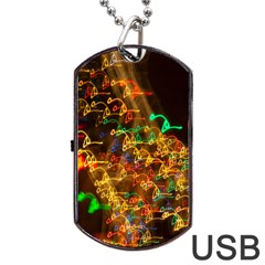Christmas Tree Light Color Night Dog Tag Usb Flash (one Side) by Mariart