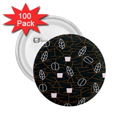 Espresso Cofee Glass Line Chevron 2.25  Buttons (100 pack) 