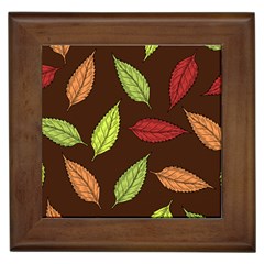 Autumn Leaves Pattern Framed Tiles