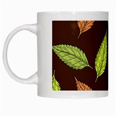 Autumn Leaves Pattern White Mugs