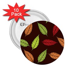 Autumn Leaves Pattern 2 25  Buttons (10 Pack)  by Mariart