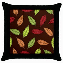 Autumn Leaves Pattern Throw Pillow Case (Black)