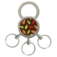 Autumn Leaves Pattern 3-Ring Key Chains